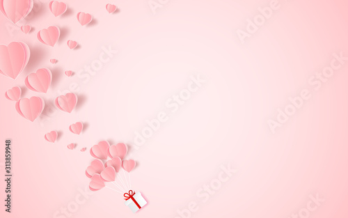 card Valentine's day balloon heart love Invitation on vector abstract background © 3rus