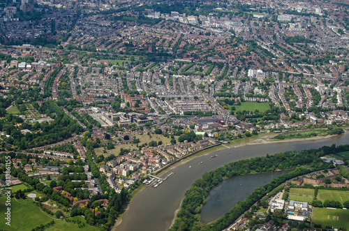 River Thames at Chiswick - aerial view