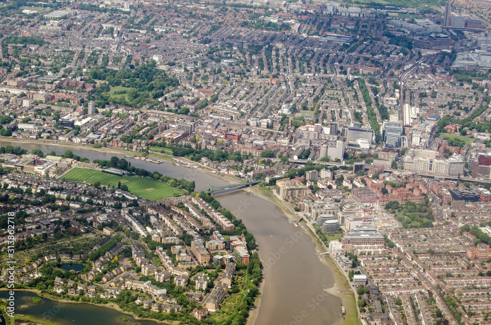 River Thames at Hammersmith, Aerial View