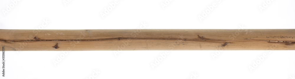 rough long wooden stick isolated on a white background rough long wooden stick isolated on a white background