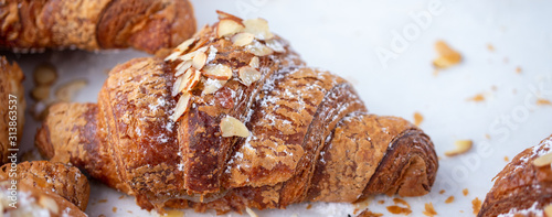 almond croissant, close up