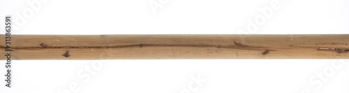 rough long wooden stick isolated on a white background