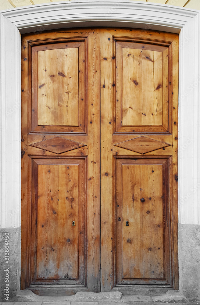 Traditional wood door