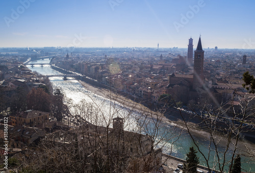 panoramic view of the city in winter