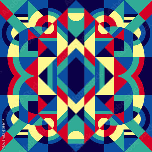 Colorful Geometric Pattern Traditional Modern Style