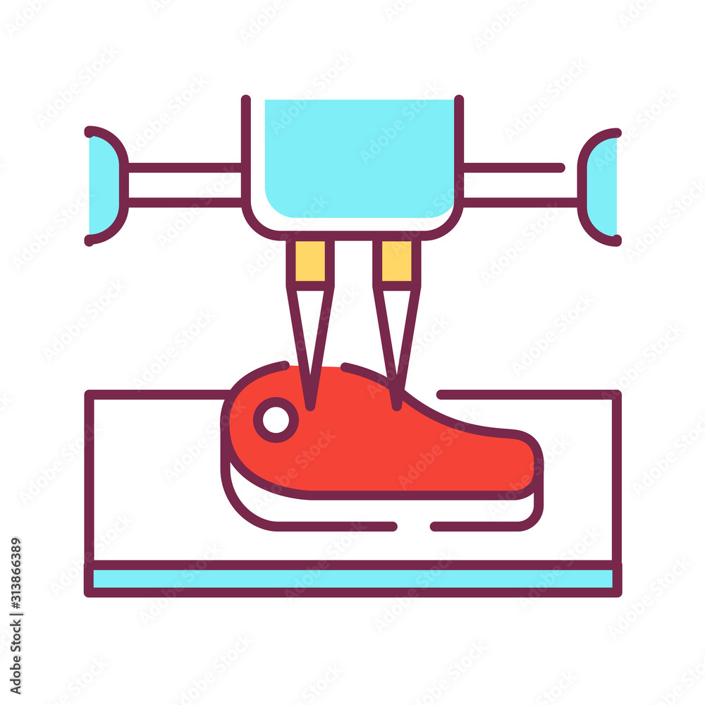3d printer prints meat color line icon. 3d printer recreating a pice of meat. Innovation. Biotechnology and bioengineering. Pictogram for web page, mobile app, promo. Editable stroke. 3d printer prints meat color line icon. 3d printer recreating a pice of meat. Innovation. Biotechnology and bioengineering. Pictogram for web page, mobile app, promo. Editable stroke.