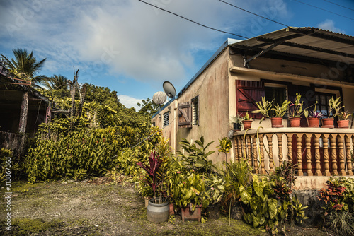 Picturesque house in Guadeloupe on a cloudy day