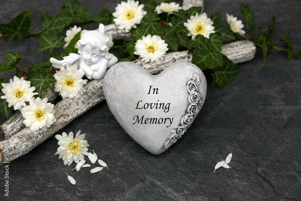 Heart with the inscription in Loving Memory Stock Photo | Adobe Stock