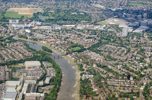 River Thames at Kew - aerial view