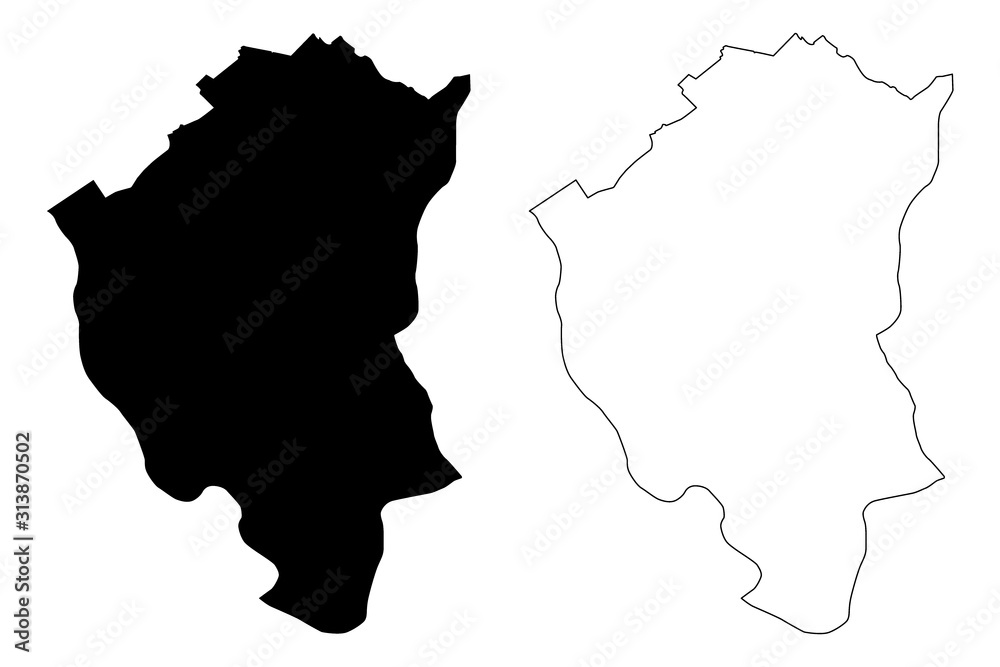 North Backa District (Republic of Serbia, Districts in Vojvodina) map vector illustration, scribble sketch North Backa map