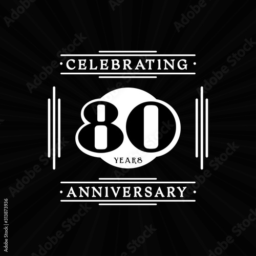 80 years anniversary celebration design template. 80th logo. Vector and illustration.