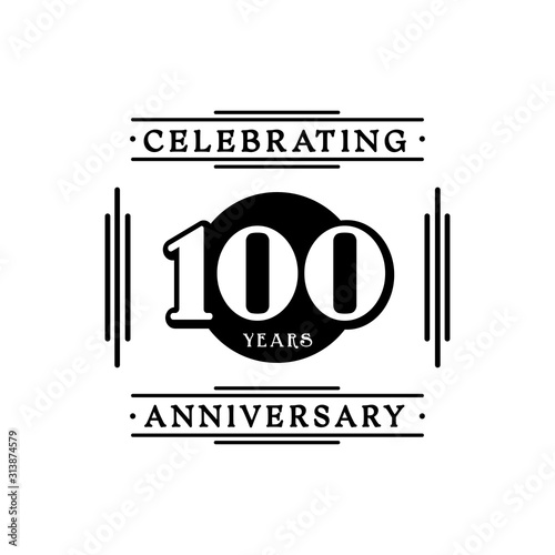 100 years anniversary celebration design template. 100th logo. Vector and illustration.