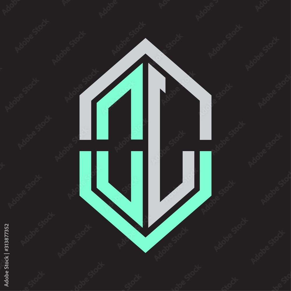 OL Logo monogram with hexagon shape and outline slice style OL Logo monogram with hexagon shape and outline slice style