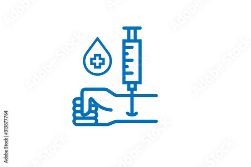 Blood test, arm icon. Element of medicine icon, medical test icon