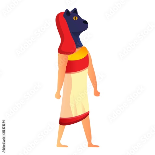 Egypt cat mask icon. Cartoon of Egypt cat mask vector icon for web design isolated on white background