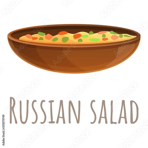 Russian salad icon. Cartoon of russian salad vector icon for web design isolated on white background