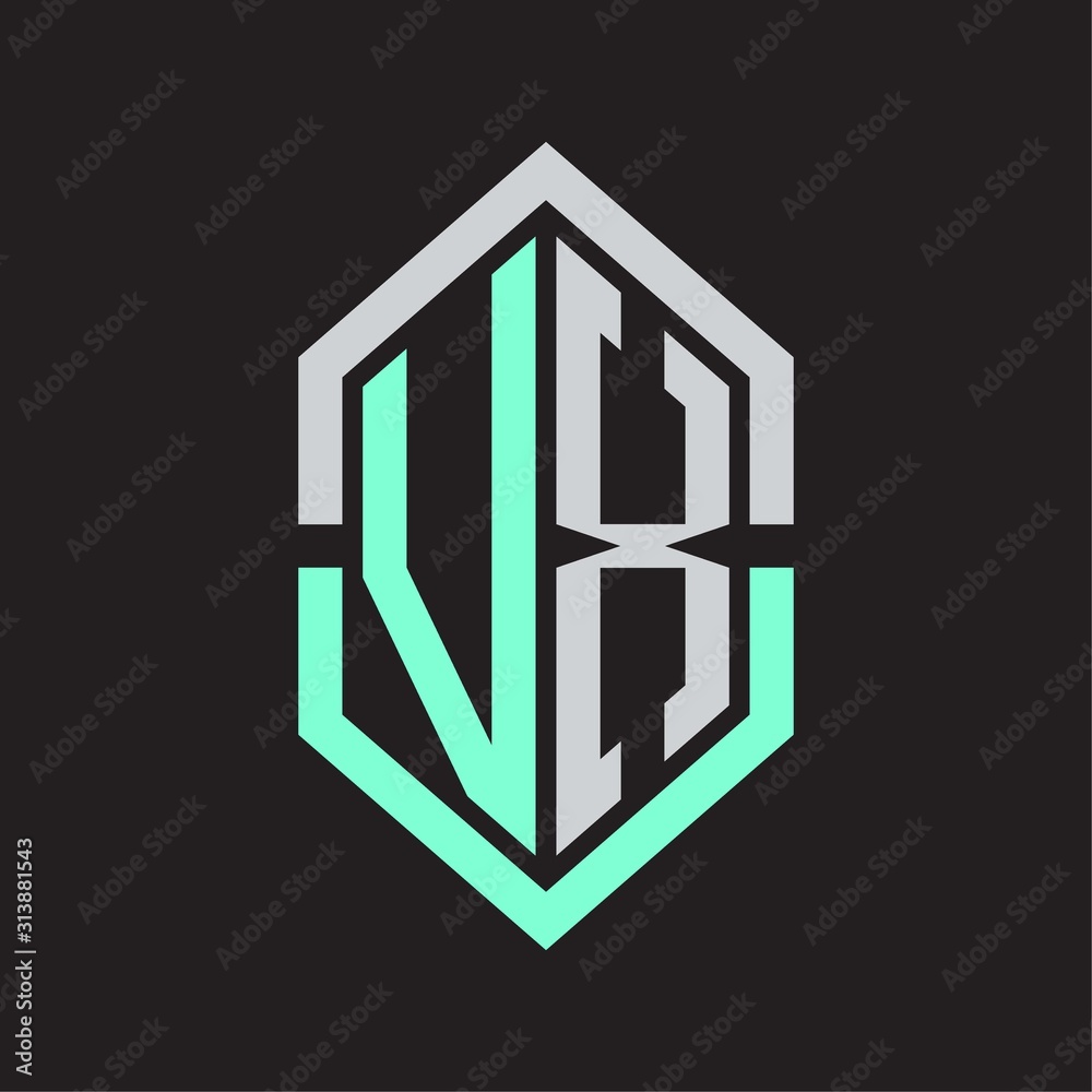 VX Logo monogram with hexagon shape and outline slice style VX Logo monogram with hexagon shape and outline slice style