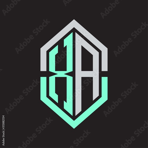 XA Logo monogram with hexagon shape and outline slice style