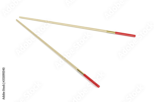 Pair of wooden chopsticks