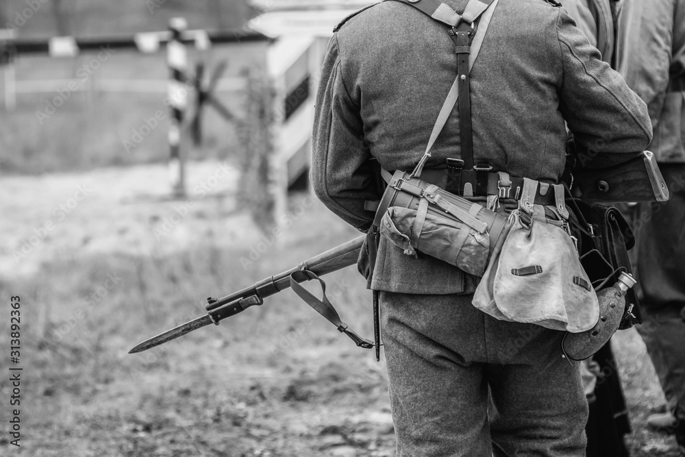 German Rifleman German soldier during the second world war in uniform with a rifle and ...