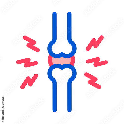 Joint Pain Icon Vector. Outline Joint Pain Sign. Isolated Contour Symbol Illustration