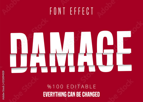 Damage text, editable font effect