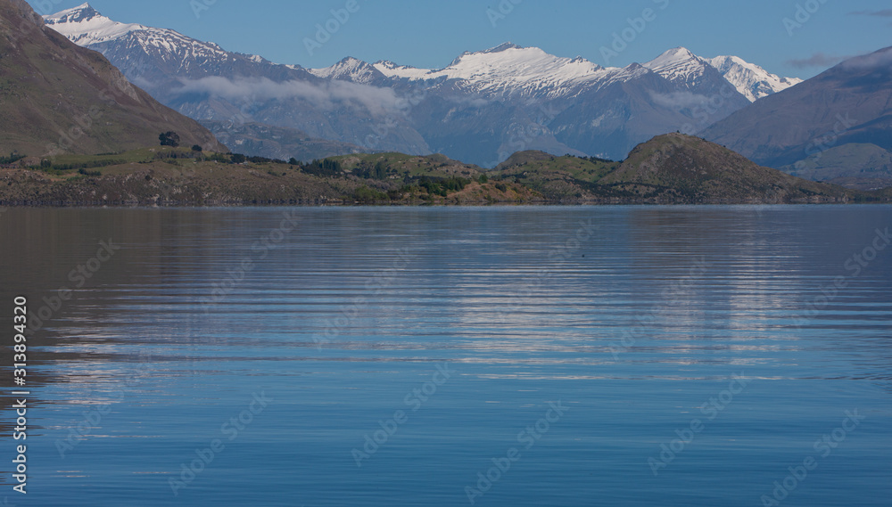 Lake Wanaka South Island New Zealand. Mountains Snow