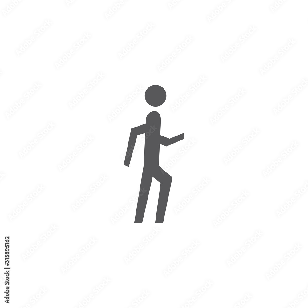 Person walking monochrome simple icon. Vector design. Person walking monochrome simple icon. Vector design.