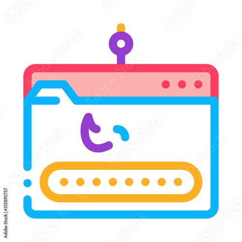 Phishing Icon Vector. Outline Phishing Sign. Isolated Contour Symbol Illustration