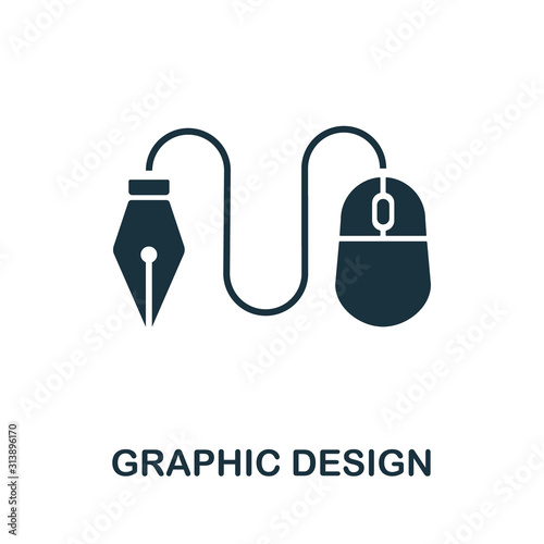 Graphic Design icon. Simple element from design technology collection. Filled Graphic Design icon for templates, infographics and more