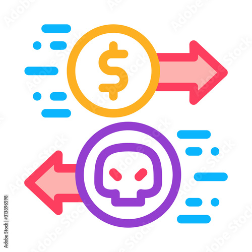 Payment of Hacker Services Icon Vector. Outline Payment of Hacker Services Sign. Isolated Contour Symbol Illustration