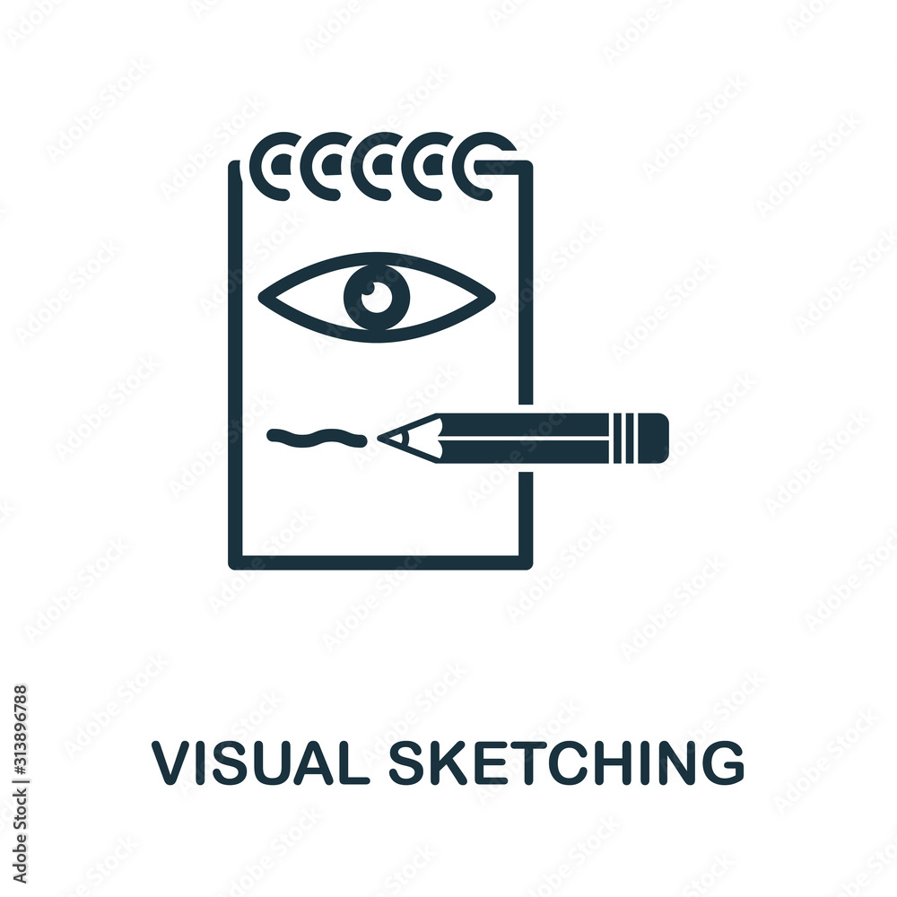Visual Sketching Icon Simple Element From Design Technology Collection 