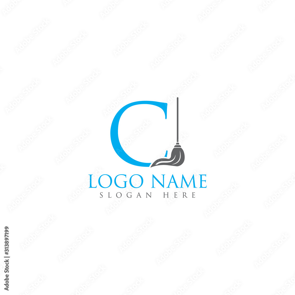 Fototapeta premium C letter/mop logo design template full vector
