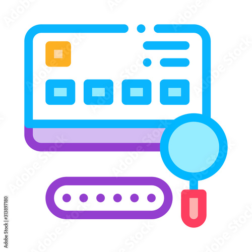 Credit Card Study Icon Vector. Outline Credit Card Study Sign. Isolated Contour Symbol Illustration © PikePicture