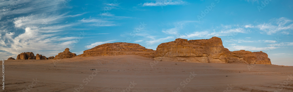 Outcrop geological formations, Al Ula in Saudi Arabia