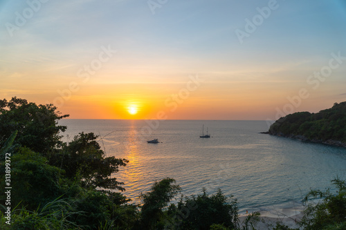 scenery sunset at Meridien beach Phuket Thailand