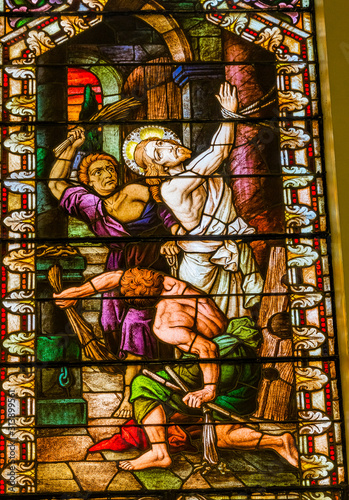 Jesus Whipped Stained Glass Saint Mary s Catholic Church San Antonio Texas