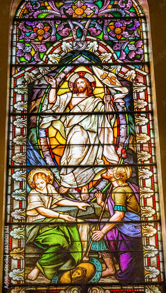 Jesus Resurrection Stained Glass Saint Mary's Catholic Church San Antonio Texas Jesus Resurrection Stained Glass Saint Mary's Catholic Church San Antonio Texas