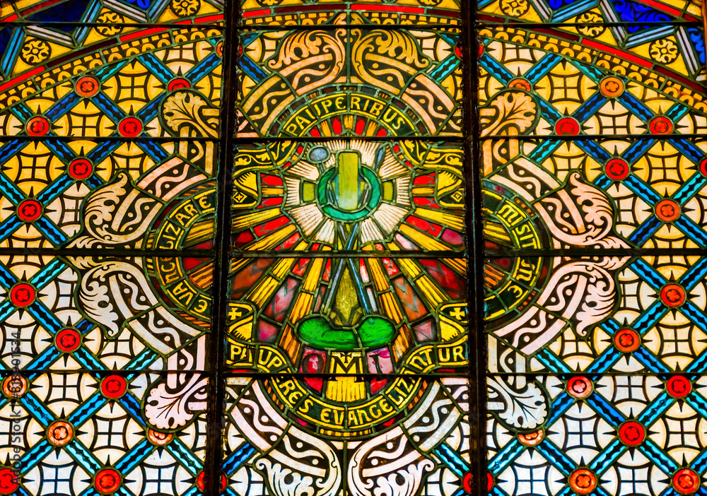 Symbol Patterns Stained Glass Saint Mary's Catholic Church San Antonio Texas
