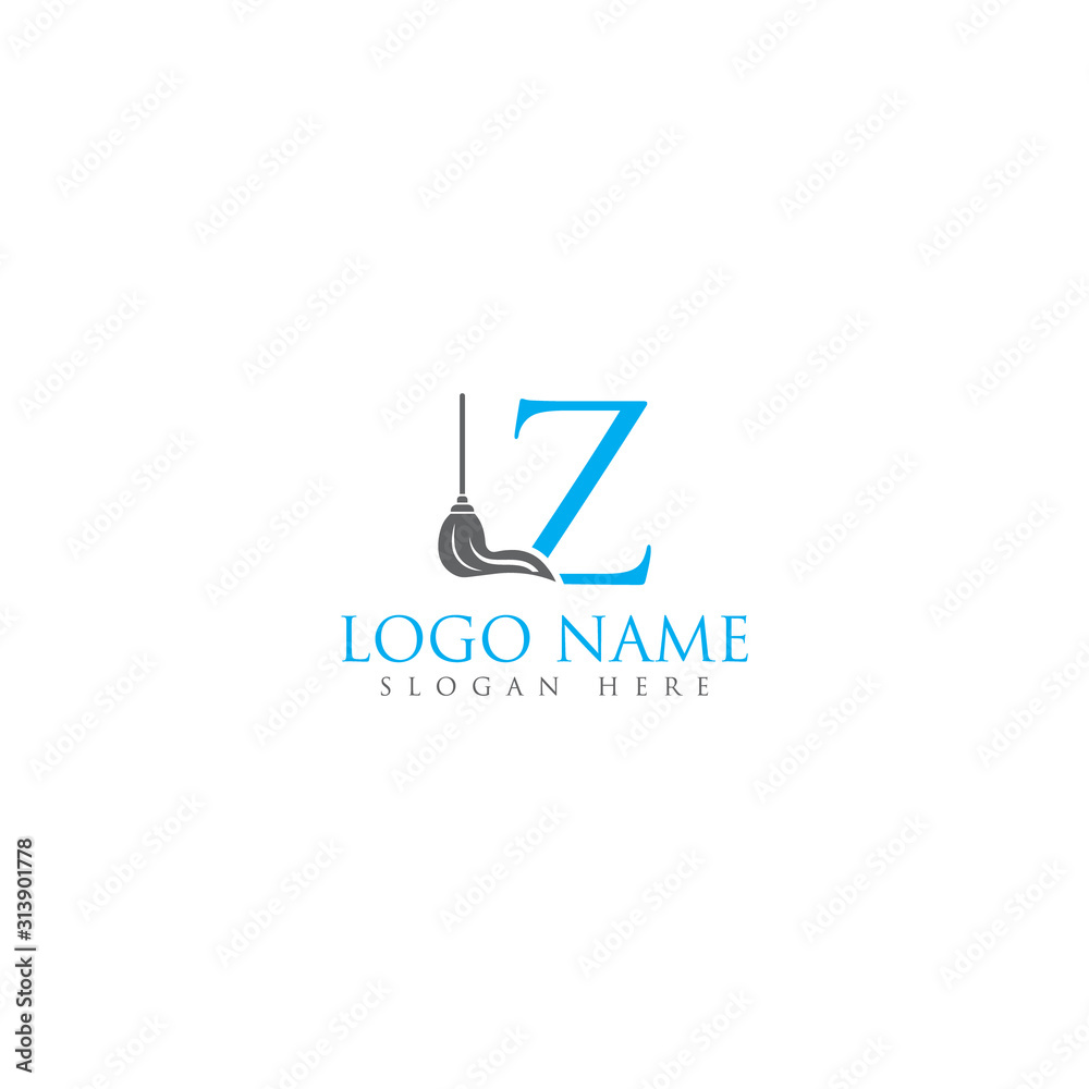 Z letter/mop logo design template full vector