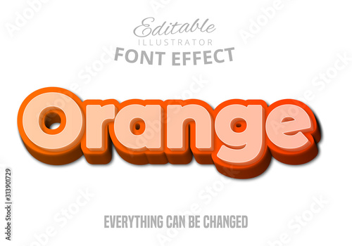 Orange text, editable font effect