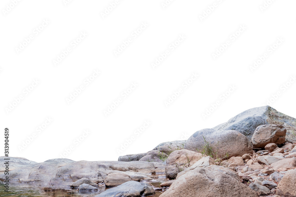 A group of stones,rocky isolated on white background A group of stones,rocky isolated on white background