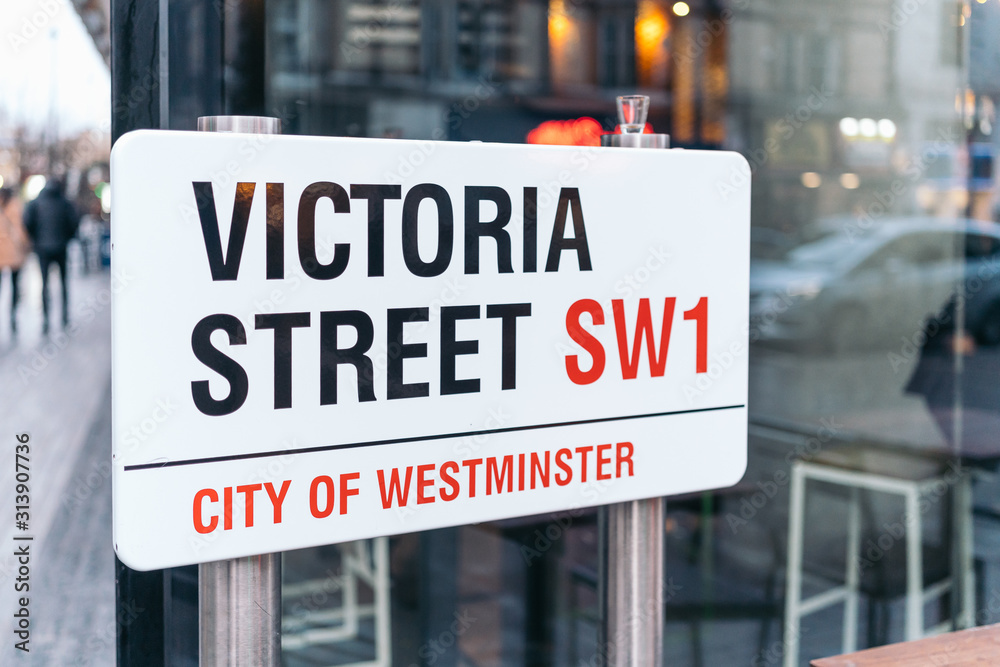 London City Victoria Street Sign SW1. City of Westminster. London City Victoria Street Sign SW1. City of Westminster.