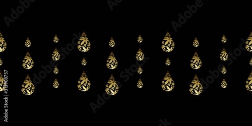 Cannabis oil drop seamless vector pattern border