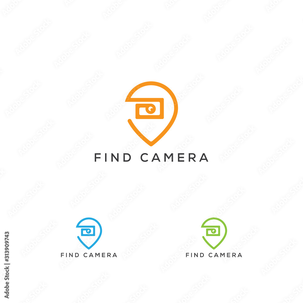 Find Camera logo design template full vector