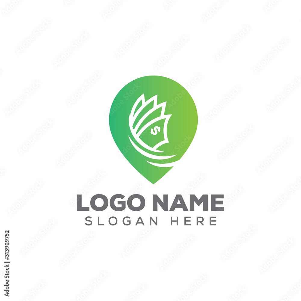 Find Dollar/cash logo design template vector Find Dollar/cash logo design template vector