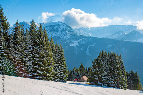 Bild auf Leinwand Winter - Allgäu - Tourengänger - Alpen - Schnee