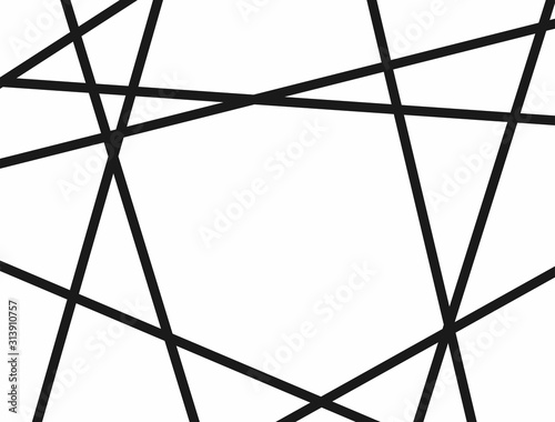 Rectangular banner with random lines. Simple horizontal vector illustration.