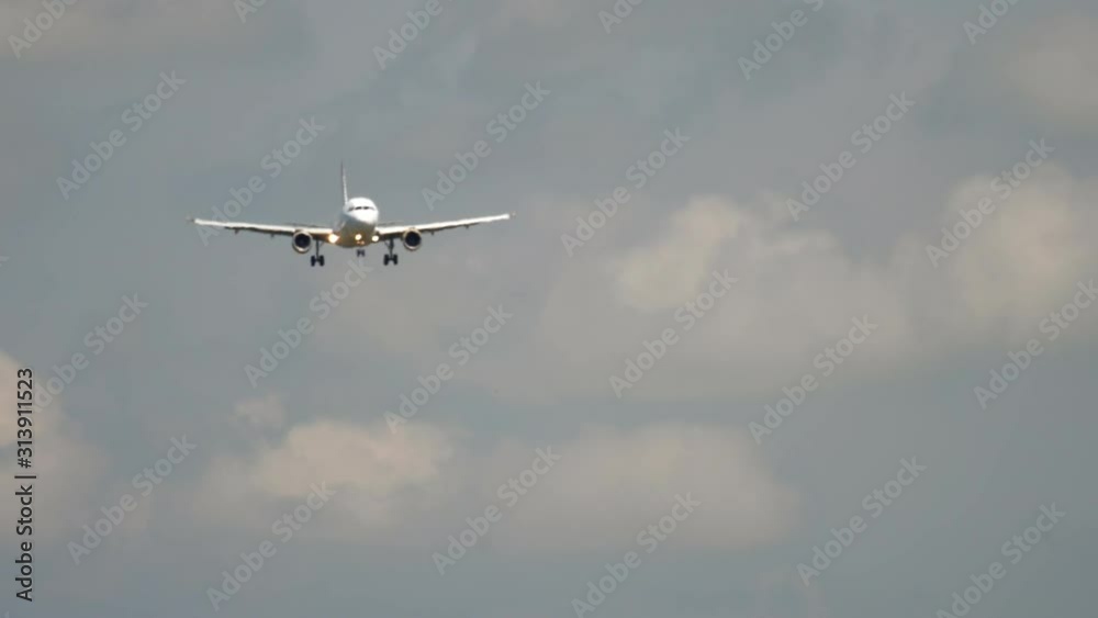 Airplane approaching before landing Airplane approaching before landing