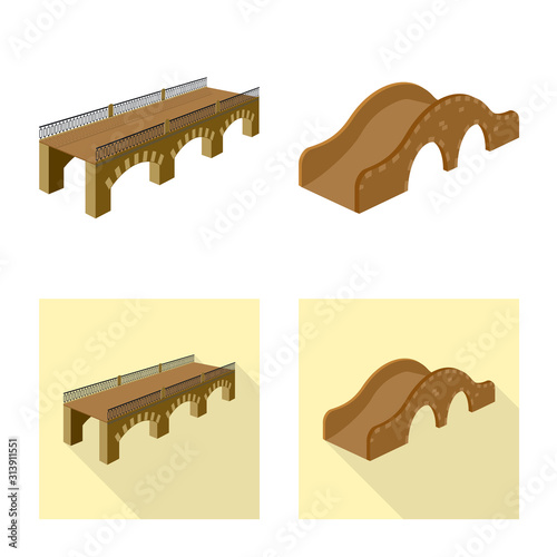 Isolated object of connection and design logo. Collection of connection and side stock symbol for web.